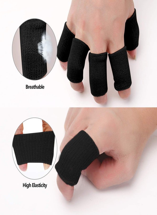 Senkary 20 Pieces Finger Compression Sleeves Elastic Finger Protectors Thumb Splint Brace for Arthritis Pain Relief, Basketball Sport (Black) - Image 4